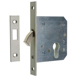 Schiebet�rschloss mit Zirkelriegel PZ 55 20x151 kantig mit Schlie�blech