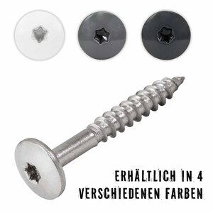 Fassadenschrauben Edelstahl A4 - TX - Flachkopf - f�r Fassadenplatten auf Holz