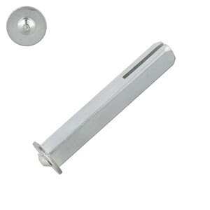 Spaltwechselstift - verzinkt - schr�g gestanzt - 8x8 mm Vierkant - f�r Dr�cker & Kn�ufe