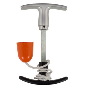 Garagentorgriff 9x100 Alu F1 und Ziehgriff Innen aus Kunststoff mit 50cm Seil 