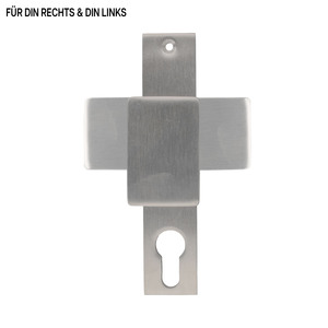Edelstahl-Knauf eckig mit Langschild PZ - 32 x 156 x 6 mm - 72 mm Entfernung - 67 mm Schraublochabstand - V2A