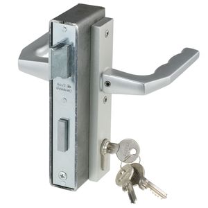 Komplettset Einsteckschloss mit Schlosskasten & Dr�ckergarnitur - PZ/W - Dornma� 40 mm - f�r 30 mm Rohr