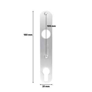 Langschild rund - 180x31x10 mm - 92mm Entfernung - 105 mm Schraublochabstand
