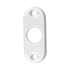 Dr�ckerrosette oval - Aluminium gestanzt - 25 x 65 x 7 mm - 50 mm Schraublochabstand