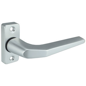 Drcker auf Alu-Stanzrosette kantig, Vierkantloch 8 mm, 50 mm Schraublochabstand