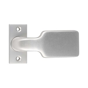 Knauf-Dr�cker auf kantiger Alu-Rosette - fest-drehbar - 8 mm Vierkant - 50 mm Lochabstand - Aluminium F1