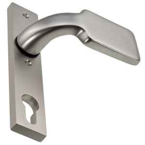 Langschild Alu F1 mit gekrpftem Rechteck-Knauf drehbar 10x30x160 mm, fr Schlossksten