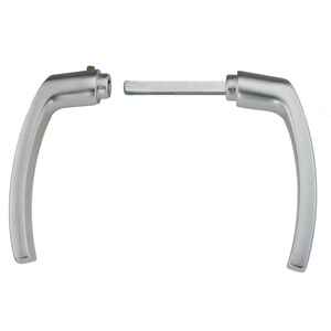 Tr-Drcker-Set - Aluminium gebogen - Stift 8x69 mm / Vierkant 8 mm - Grifflnge 105 mm - Klemmbreite 38-48 mm - mit Drckerfhrungen - 1 Set