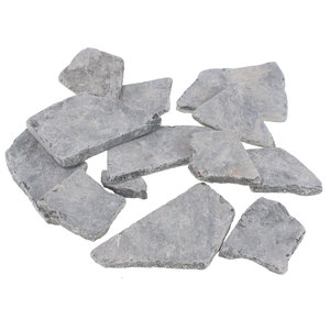 1kg Natursteine flach grau 20-60mm Antikos Steine Dekosteine Mosaiksteine