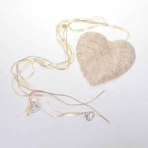 Filzherz Drahtumwicklung und Band creme 20cm Hochzeit