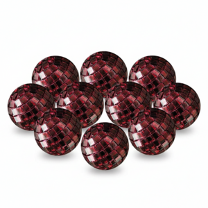 12 x Spiegelkugel 40mm Spiegelball Streudeko Tischdeko dunkelrot weinrot