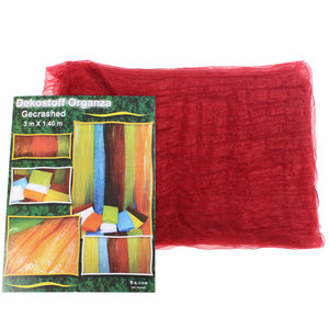 Dekostoff Organza crash Stoff 3x1,40m dunkelrot crashed Tischdecke Deko Stoff