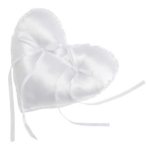 Ringkissen Kissen Herz wei� B16cm L14cm Hochzeit Ringhalter Eheringe Ringe