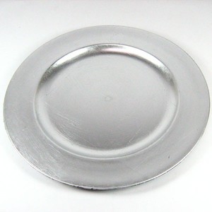TAMLED Platzteller Silber Used Look Dekoteller 6 St/ück /Ø 33 cm Kunststoff