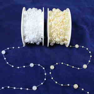 Perlengirlande Perlen D 2+8mm L 8m Perlenkette creme oder wei  Hochzeit Taufe Feier