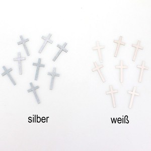 8 Holz Kreuze 4,3cm Streukreuze Streuteile Kommunion Konfirmation Taufe Holzkreuze