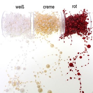 Perlengirlande Perlenkette Perlenschnur verschieden gro�e Perlen L 4m 400cm Hochzeit