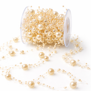 Perlengirlande verzweigt 4 m Perlenkette Perlenschnur mit verschieden gro�en Perlen