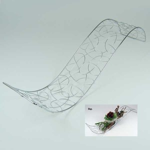 Welle Metall Draht silber 40x10cm Deko Tischdeko Hochzeit Taufe Gestell Unterbau