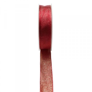 20m x 25mm Dekoband Glitzer Satin Lurex mit Drahtkante Schleifenband Geschenkband