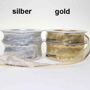 Dekoband Flitter Lurex Glitzerband Schleifenband Geschenkband 40mm 20m Weihnacht