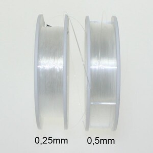 Perlenfaden Perlonfaden Nylonfaden Faden transparent 0,25mm 50m