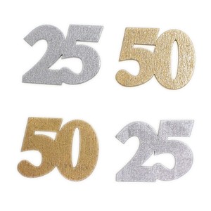 12x Jubil�umszahl 50 gold o. 25 silber Streuzahlen silberne goldene Hochzeit