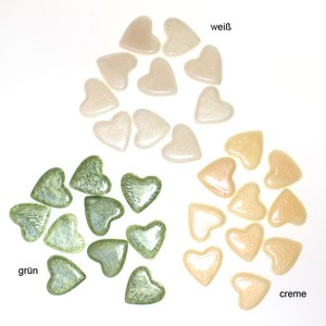 10 Herzen 22mm Herz Acryl Perlmutteffekt Streuteile Deko Hochzeit Tischdeko