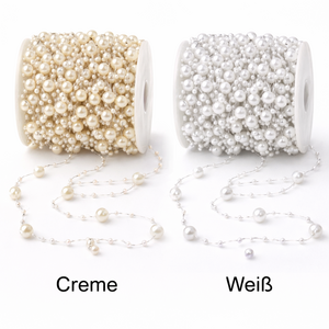 Perlendraht silber 30m Perlengirlande Perlenband Hochzeit Deko Draht 3mm 8mm