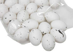 48 Eier ca. 5cm Kunststoff Kiebitzeier H�hnereier wei� gesprenktelt Ostereier