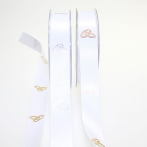 25m Satinband wei� 25mm breit mit Aufdruck Eheringe