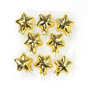 8 Sterne Glas Christbaumkugel 4cm gold Weihnachtskugel Kugel Baumschmuck Weihnachten