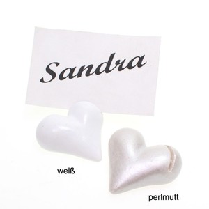 10 Tischkartenhalter Herz ca. 4,5cm Polyresin Kartenhalter Platzkarte G�stekarte