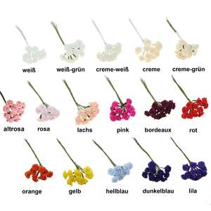 12 Diorr�schen 15mm mit Stiel 10cm Satinr�schen 1 Bund Diorrosen Hochzeit Taufe