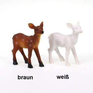 Rehkitz Reh Bambi stehend H 7cm Polyresin Herbst Hirsch Figur