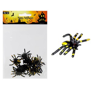 4 Deko Spinnen schwarz Deko Halloween ca 4x4cm Beine formbar Horror Party