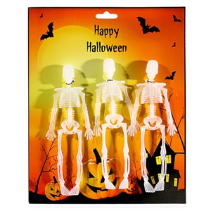 3 Skelette 15cm leuchten im Dunkeln Kunststoff Halloween glow in the dark Horror