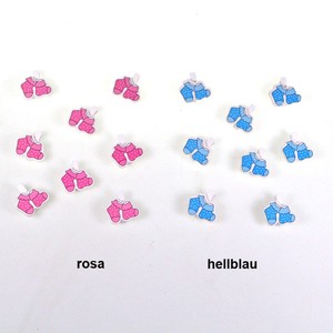 8 Zwicker W�scheklammern Baby S�ckchen ca 4cm Holz Dekoklammern Taufe Geburt