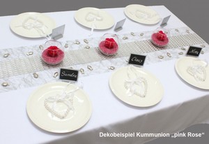 Tischdeko-Set Kommunion Typ 1  pink Rose