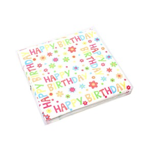 20 Servietten Happy Birthday Geburtstag 3-lagig 33x33cm Papierservietten Tissue Serviette