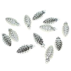 12 Tannenzapfen Glas Christbaumkugeln Zapfen Weihnachtsschmuck 60mm 6cm Baumdeko