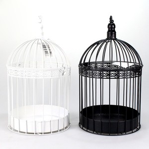 Deko Vogelkfig gro rund 21,5cm x H38cm Metall Dekokfig Blumen Pflanzen Garten