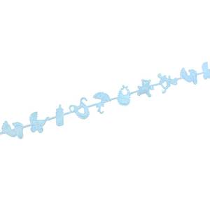 1,8m Babyf��e Band B�r Schnuller Baby Girlande hellblau o. rosa Geburt Taufe Deko