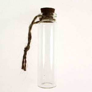 6 Glasflaschen mini H8cm 2cm Korken + Aufhnger ca 20ml Flasche Glas Wunschglas