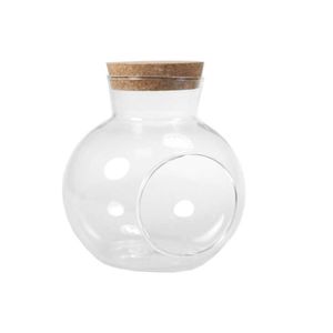 Terrarium H15cm 14cm offen Glasball Kugel Glas klar Korken Ballglas Pflanzgef