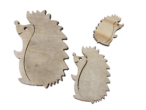 20 Igel Holz 3/5/7cm mix grau shabby Streuteile Deko Herbst