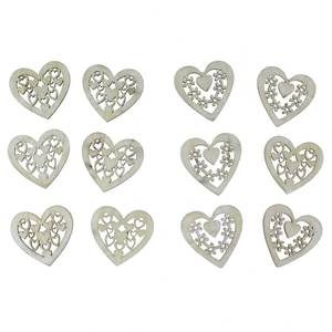 6 Herzen Holz natur  ca. 5 cm Bl�ten Herzen Holzherzen im Beutel Valentin Hochzeit