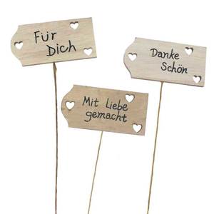 12 Stecker Holz Schild L25cm Spr�che F�r Dich mit Liebe gemacht Dankesch�n DIY