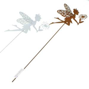 Stecker Elfe Fee Pusteblume Metall L60cm rost oder wei� Garten Deko Pick Stab