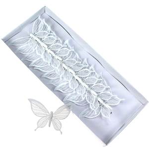 12 Schmetterlinge wei� Glitzer 15cm Metallclip Klammer Deko Butterfly Fr�hling